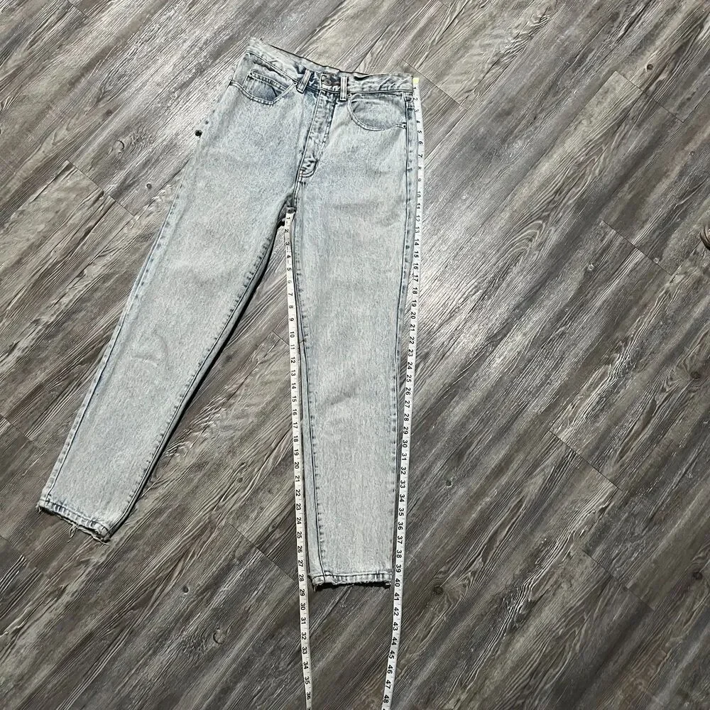 Jordache Basics 90s Acid Wash Jeans 11/12 (27x28.5) Made in Hong Kong - Picture 9 of 10
